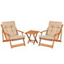 Hanah Home Juego de Mesa y Sillas de Jardín My007 de 3 Piezas en Marrón y Crema